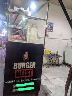 steel Counter With hote plate and fryer burger shawarma counter