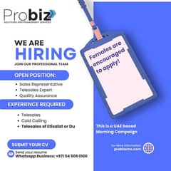 URGENT HIRING - Sales Representatives