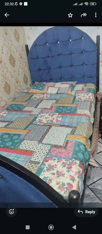amost new iron bed for sale price 25k final with supreme foam newmatre 0