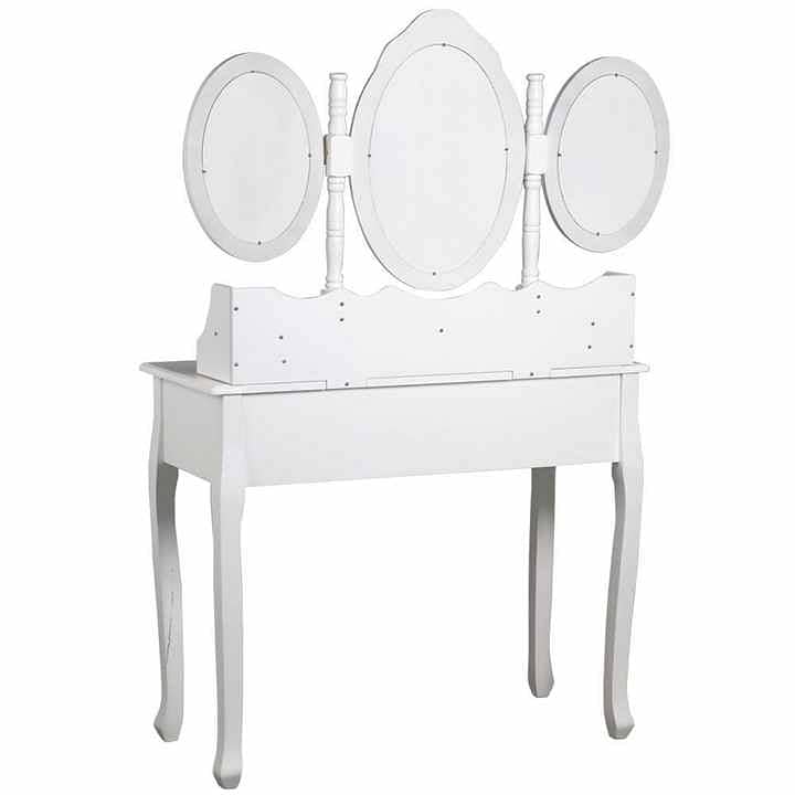Monaco dressing table, stool and mirror, 7 drawers, 3 mirrors 3
