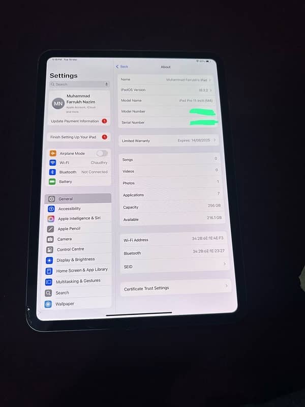 ipad pro M4 256gb 3