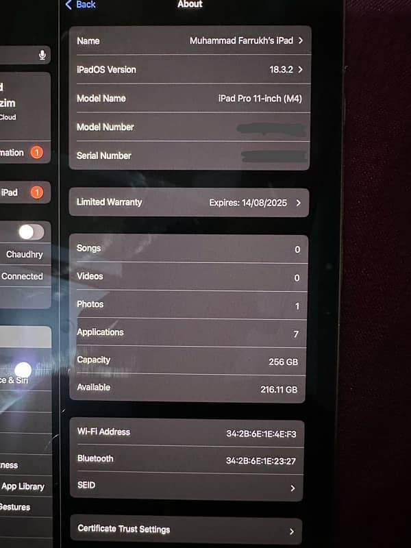ipad pro M4 256gb 4