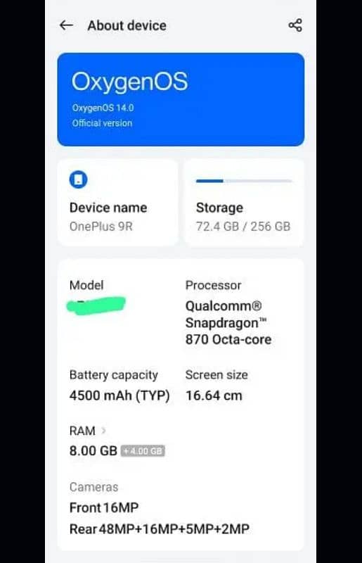 OnePlus 9r 256/16 4