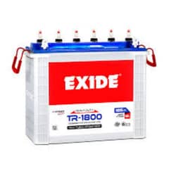 4 Tall Tubular TR-1800 Exide 185 Amperes Batteries