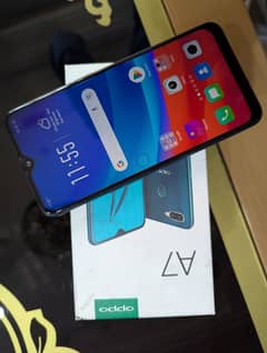 OPPO A7 for sale with original box Glaze Blue Color