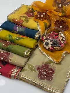 Dupatta ready to wear  handpainted