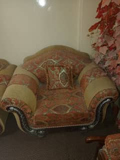 5 seater sofa set with outoman and tables