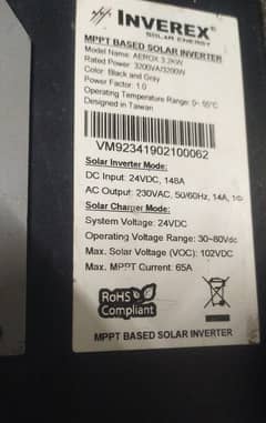 Inverex Solar Inverter 3.2 KV for sale.