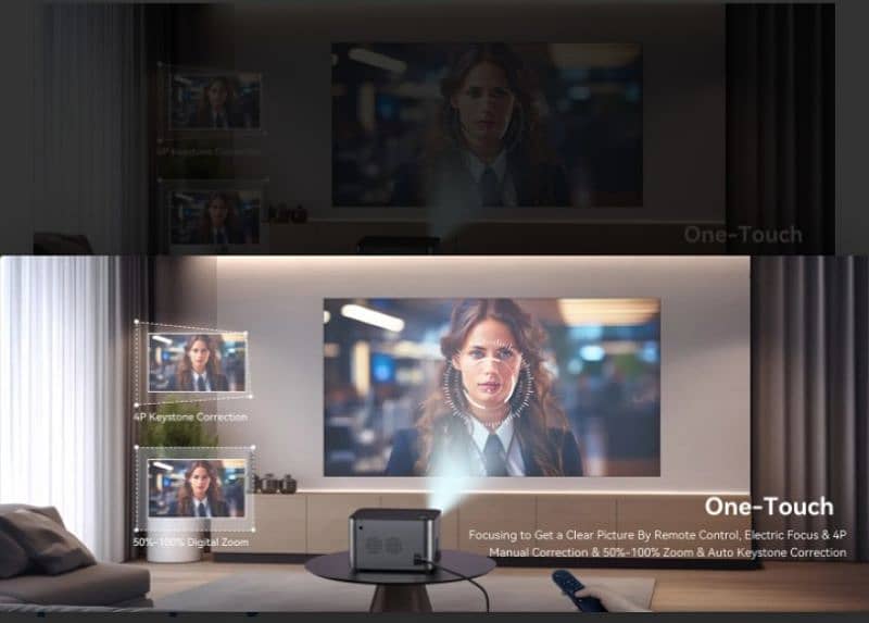 4K Android LED Projector With 100 inch Screen 1