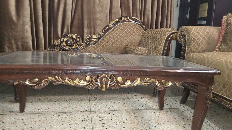 Chiniot style sofa set with dewan and table set 12