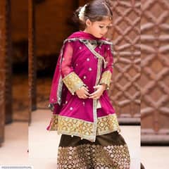 Girls Lown Embroidered unstitched suit 03145156658