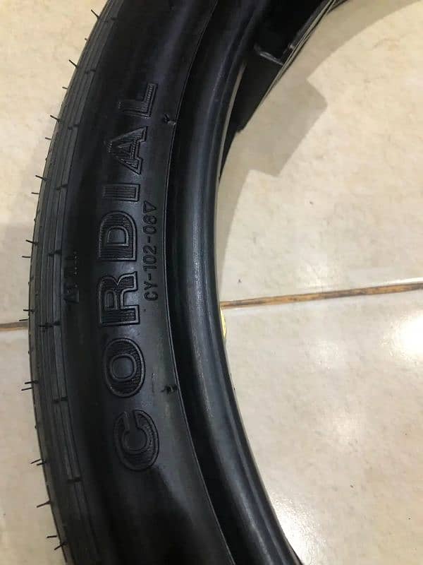 Honda 150f Genuine Cordial tyres with tubes 1