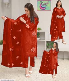 3 pieces woman's stitched Embroidered suit