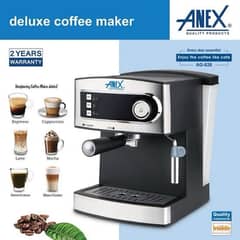 Anex AG-826 Deluxe Coffee Maker Espresso Coffee Machine 850 Watts