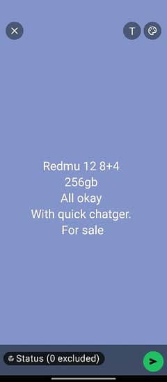 redmu 12 8+4  256gb only mobile all okay