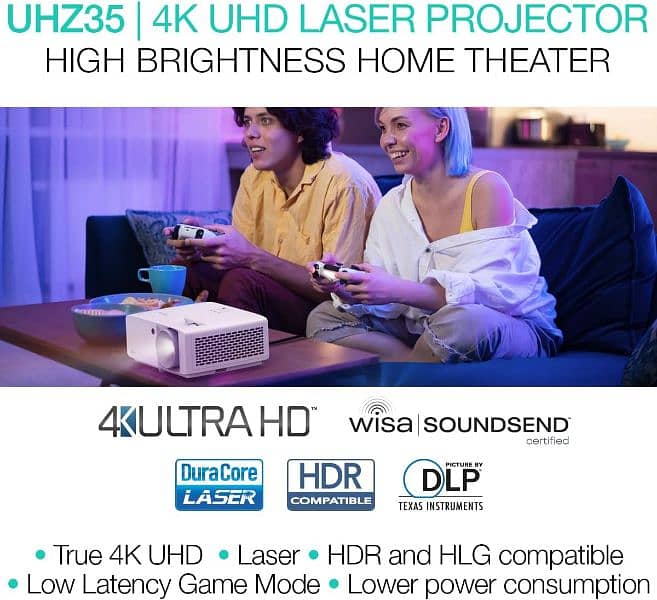 Optoma UHZ35 4K Laser Projector for Home Theater & Gaming 3500 lumens 1