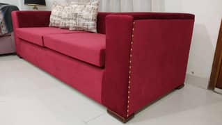 3  seater velvet sofa   with  cushions