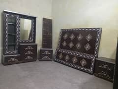 complete bed set with 2 door almari new for sale in Lahore