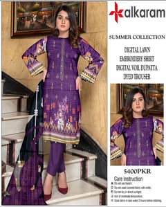 Alkaram Original Brandied Suit 3-Pice 90/70 Lawn