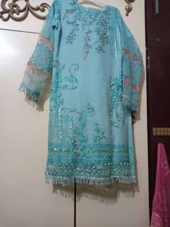 Organza shirt,silk trouser,organza dupatta,