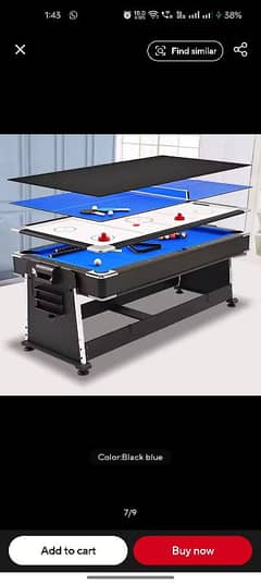 4 IN 1 TABLE TENNIS TABLE AIR HOCKEY POOL TABLE DINING TABLE