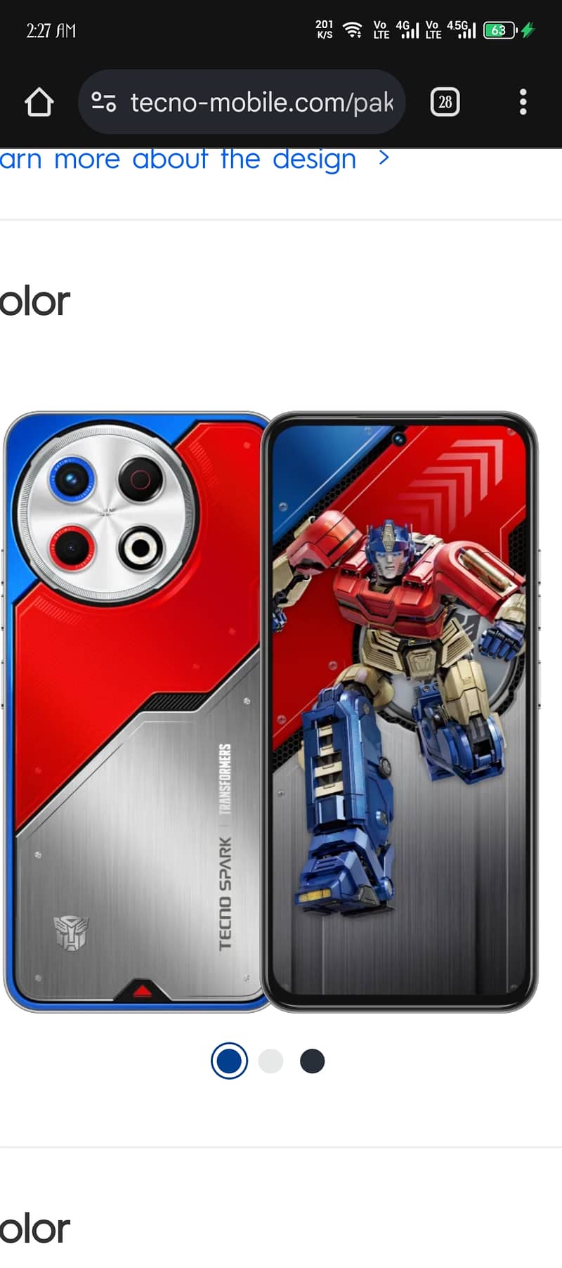 Tecno Spark 30 pro transformers edition 0