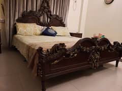 Sheesham Wood Bedroom Set for Sale - Bed, Dressing Table & Side Tables