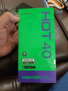 Infinix Hot 40. Dual Sim. 8+8/256 GB. With Box charger.