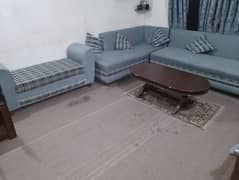 L shaped sofa set with seaty