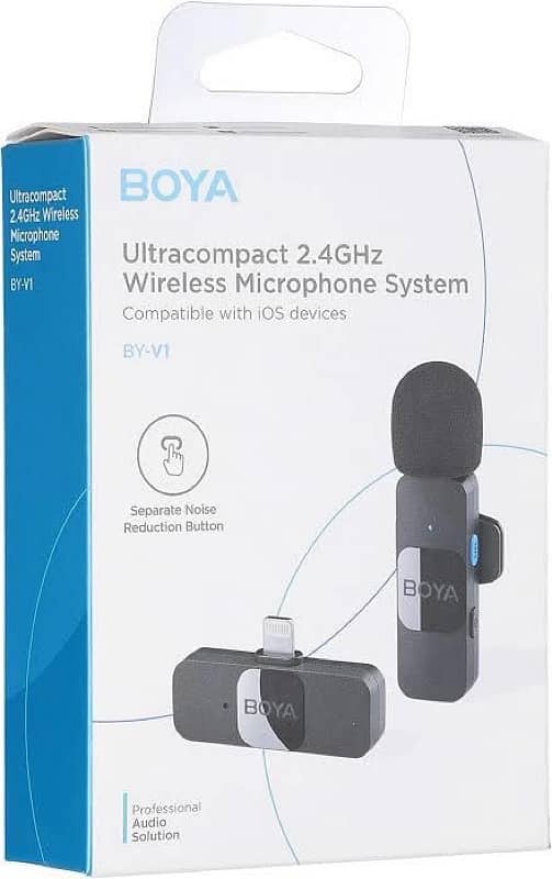 Boya BY V1 Wireless Collar Microphone For iPhone 0