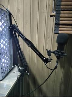 Microphone with stand and sound card