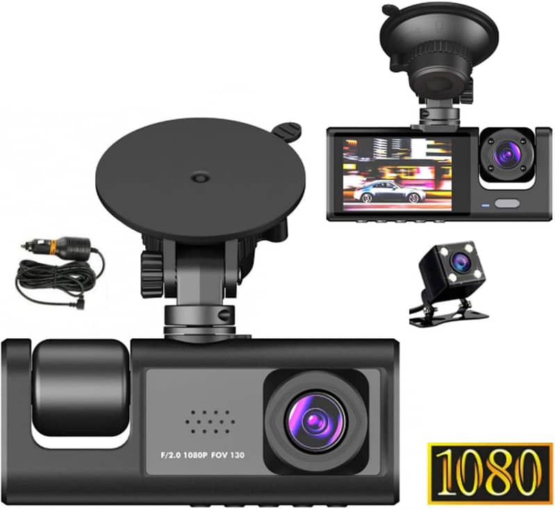 Car 3 Camera Car Driving Recorder Support Recording,Parking Monitoring 4