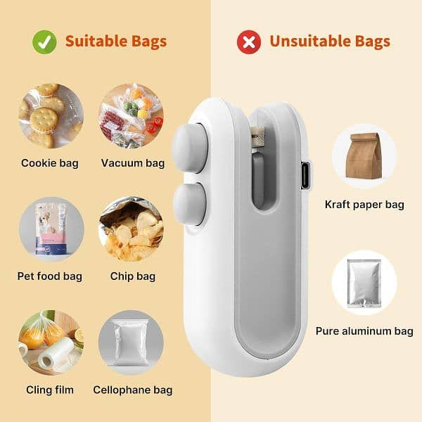 Heat Sealing Machine 2 In 1 Cutting And Sealer Usb Rechargeable 4