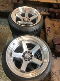 Advan racing 17" 10.5jj rims tyres