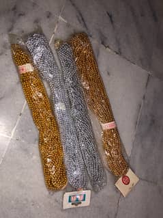 hair moti per piece 100 silver and gold