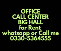 Space for office,call center,iT,Hall for rent