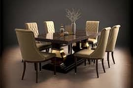 Dining Table//Wooden Dining//Top Glass Dining/4,6,And 8 Seater Dining