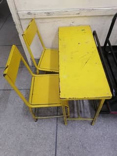 Separate Steel Table and chairs for school use