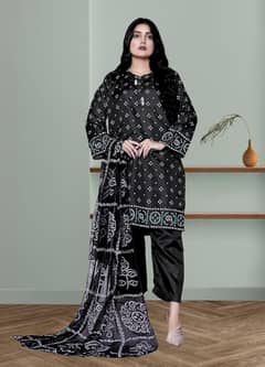 Silk Black Embroidered 3 Pcs Woman's Stitched Suit