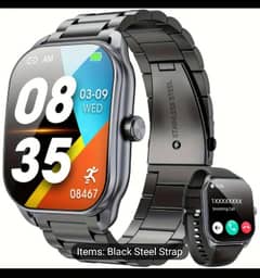 Mingtawn 2.01-inch ,Curved Touch Screen, Smart Watch, with 2 straps