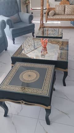 center table with 2 side tables for sale