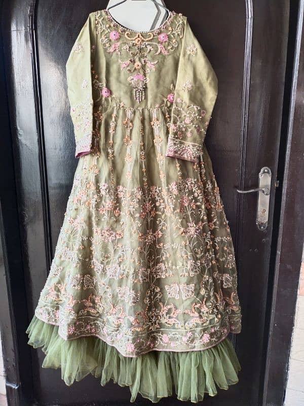 3 piece stitched maxi in pistachio green color 1