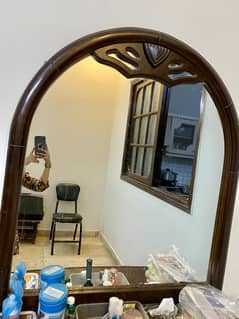 Solid Original Wood Dressing Table For Sale with 1 Side table.