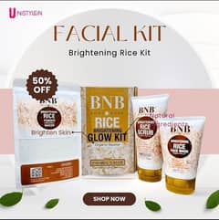 3-in-1 Rice Facial Kit – Face Wash, Scrub & Mask for Glowing Skin