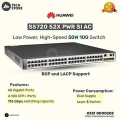 Huawei S5720-52X-PWR-SI-AC 48 port 10G Switch 4*10G SFP (Renewed)