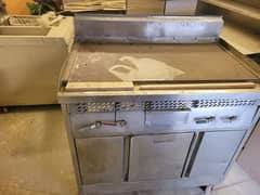 deep fryer hot plate and working table.