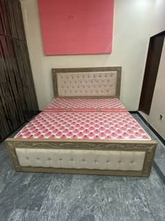 Double Bed With Mattress, Side Tables And Dressing table