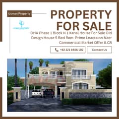 1 Kanal House for Sale in DHA Phase 1, Block N Prime Location!