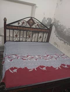 iron Double Bed Set with sofa table show case