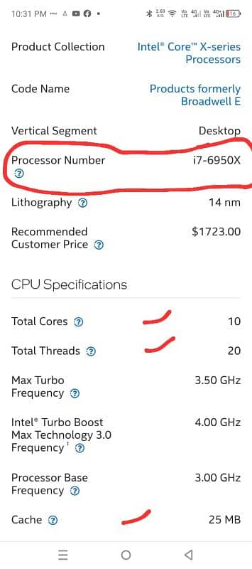 core I 7 6 gen X prosesor 1